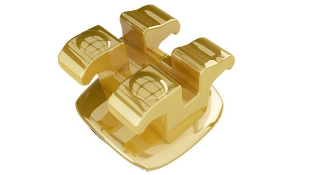 IOS Ortho. Gold Brackets MBT 0.022 LR3 w/ hook - PK/5