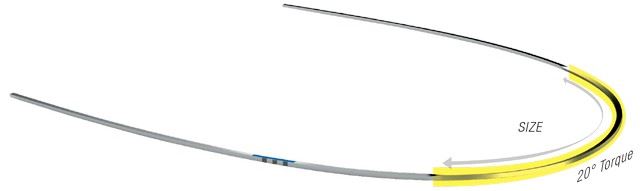 IOS Ortho. 20° Torquing Niti .019×.025 Upper 34 mm - PK/5